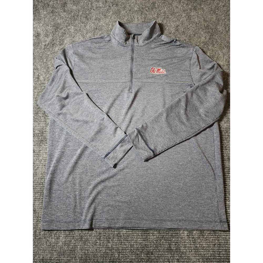 Columbia Golf Ole Miss Rebels Mens 2XL Blue Pullover 1/4 Zip Collegiate Gameday